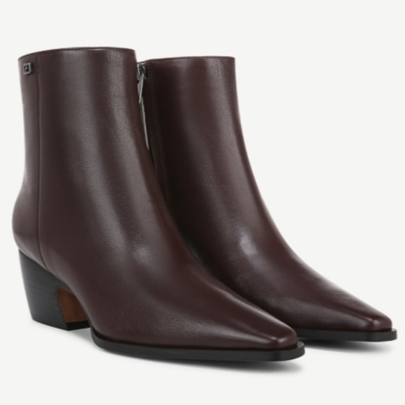 Franco Sarto Vivian Bootie In Castagno Brown Leather - Picture 1 of 9